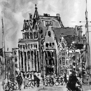 Damrak from Prince Henry Quay (Amsterdam)