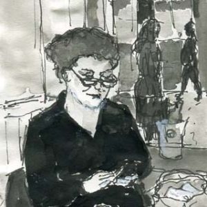 Lady with her phone