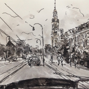 Linnaeusstreet vanuit mijn auto (Amsterdam)