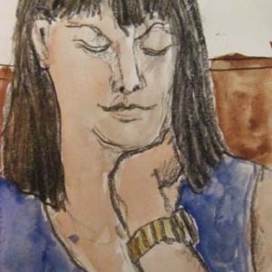 Woman in blue