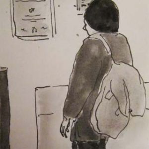 Bicycle courier waiting
