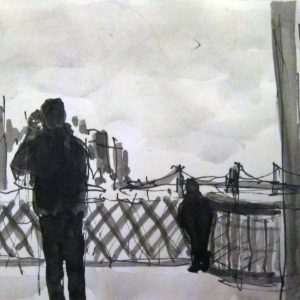 Manhattan view from Staten Island Ferry (New York)