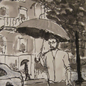 Rain and man (New York)