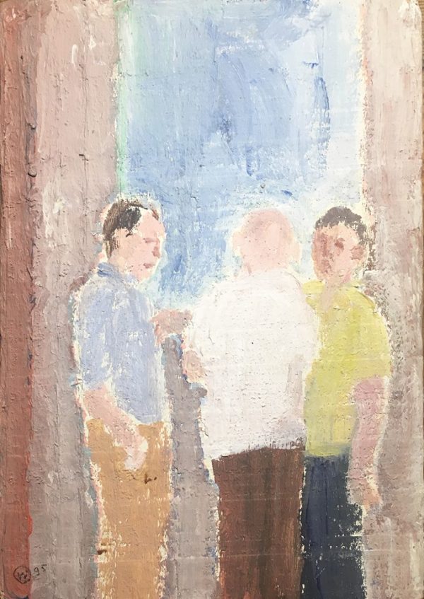 Gevonden - drie mannetjes (geschilderd in 1995, toen ik nog in kleur werkte)