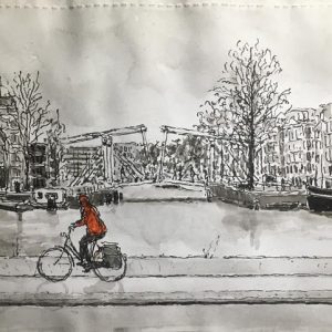 Rode regenjas (Westedok:Zoukeetsgracht)