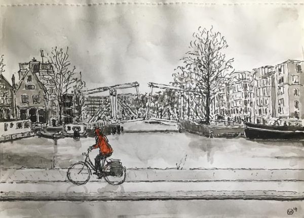 Rode regenjas (Westedok:Zoukeetsgracht)