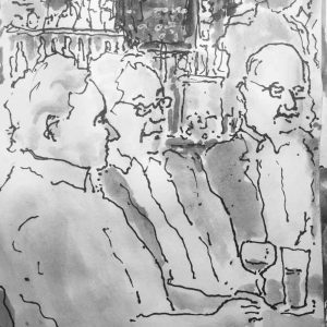 Talking and drinking in Welling
