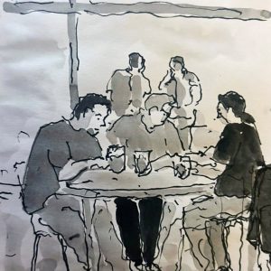 Waiting and drinking