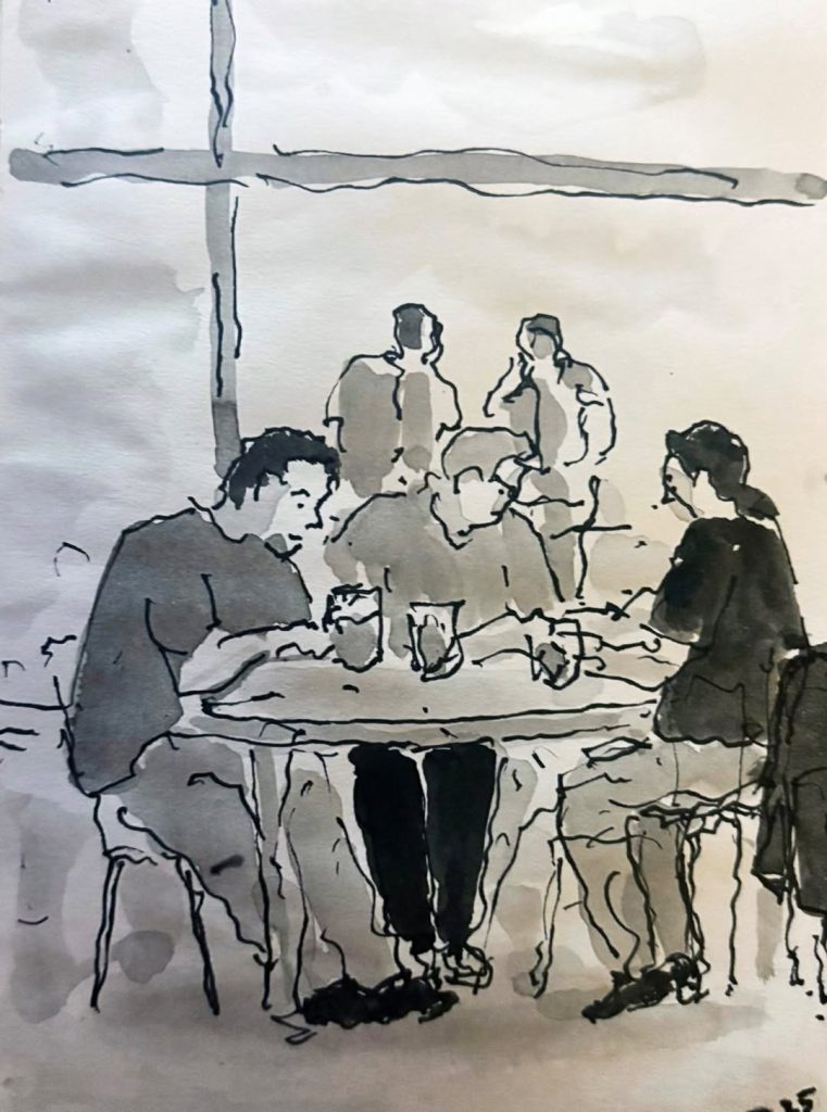 Waiting and drinking